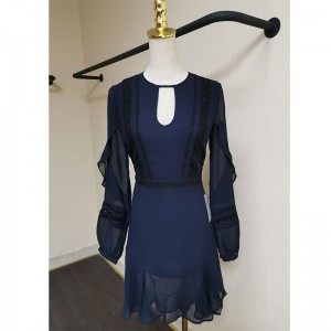 Modă en-gros Franța blândă floral tiv rochie pentru femei haine elegante personalizate șifon rochii casual femei